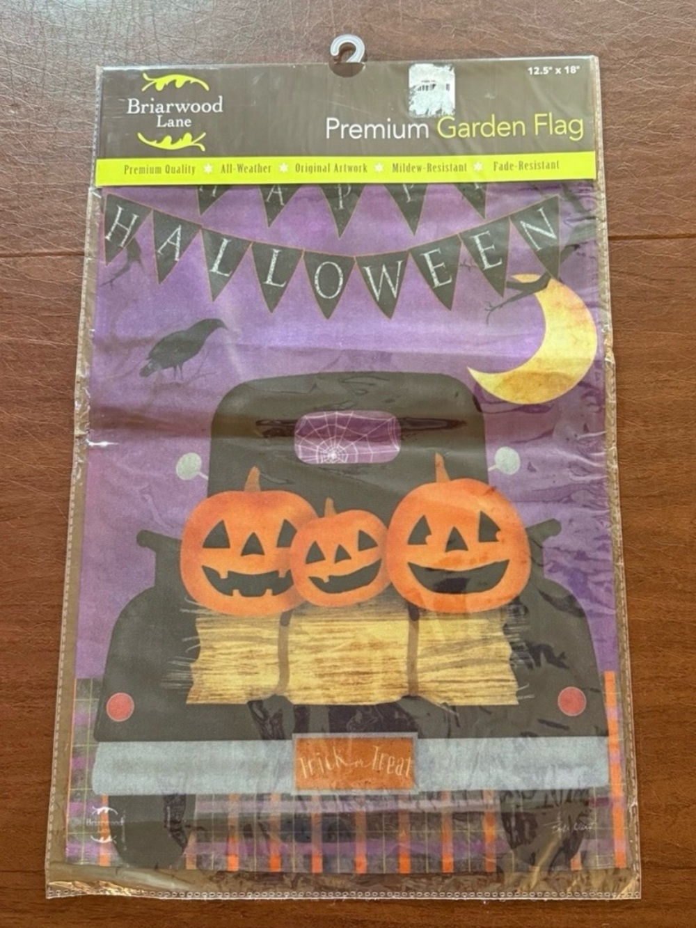 Briarwood Lane NWT Purple Orange Halloween Jack-O-Lantern Premium Garden Flag